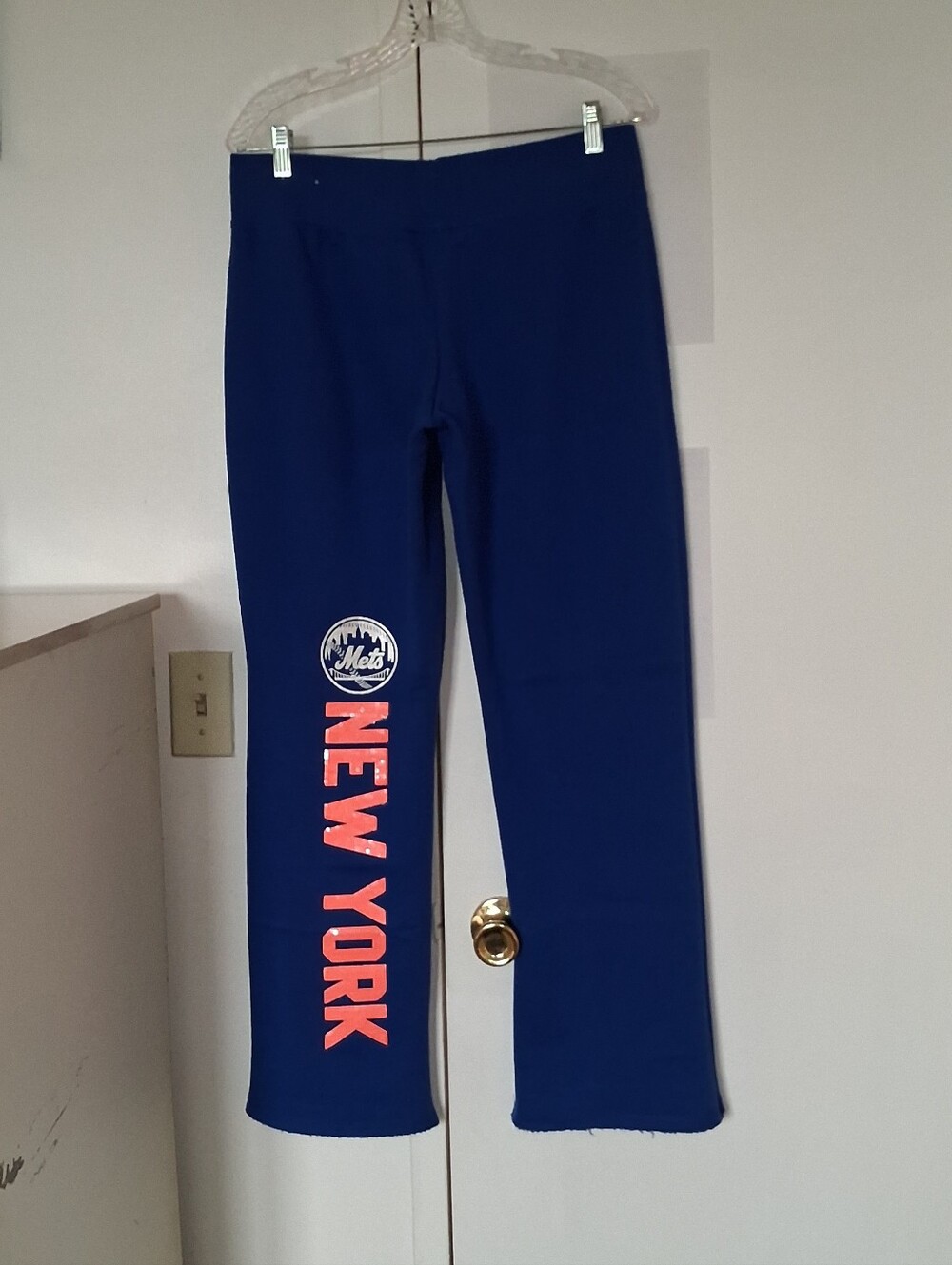 PINK (VS) Blue Joggers with Orange Sequins SzM - Picture 3 of 8